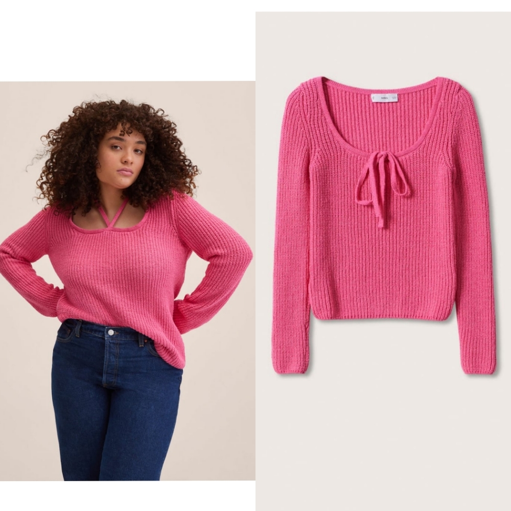 MANGO bow collar sweater - Picture 1 of 5